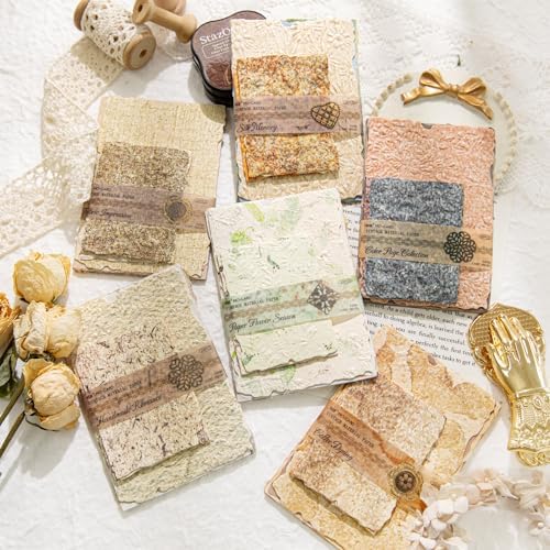 168Pcs Textured Scrapbook Paper Kit Embossed Rice Paper for Junk Journaling - Image 2