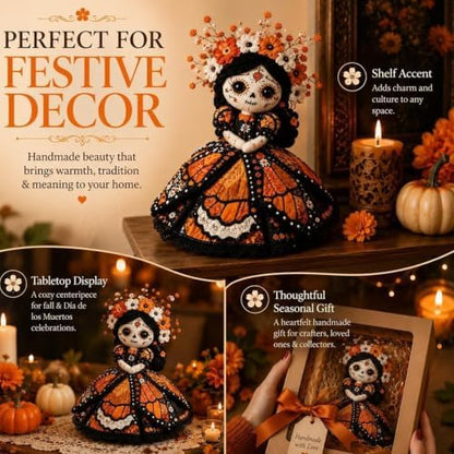 Day of the Dead Patchwork Doll DIY Kit, Halloween Sewing Craft Kit (A.) - Image 4