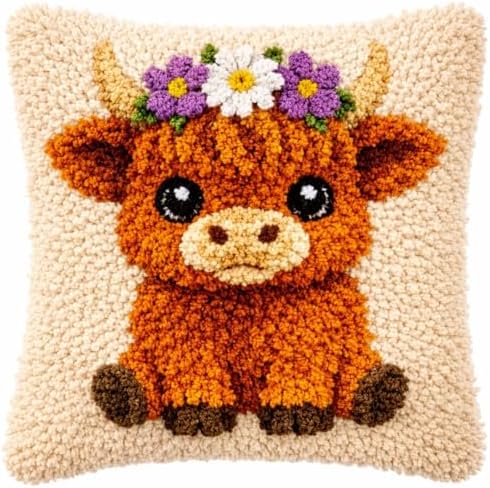 YOOTOM Calf Latch Hook Pillow Kits,Crochet Cushion Making Kits by YOOTOM