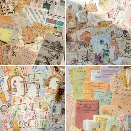 400Pcs Vintage Scrapbooking Kit, Paper Stickers Set - Image 6