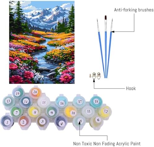 AIBOERL Paint by Numbers Kit for Adults Beginner,Snowy Mountain, 12X16In - Image 4