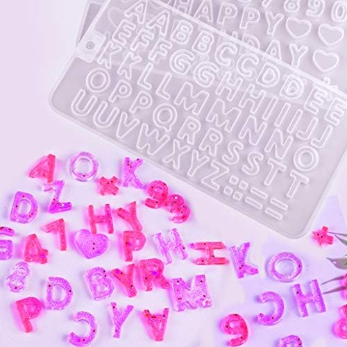 Bskifnn 402pcs Tiny Silicone Letter Mold Small DIY Silicone Resin Mold with 400pcs Screw Eye Pins for Making Keychain Pendant Jewelry Necklace Earrings - Image 7
