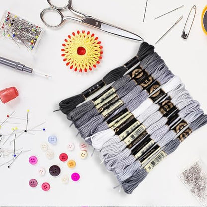 12 Skeins 6 Strands Grey Embroidery Cross Stitch Floss for Sewing - Image 7