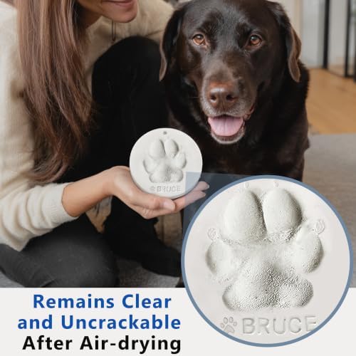 MYPAWLETS Dog Cat Pawprints Keepsake Kit,3 Round,Clay Paw Print Ornaments - Image 5