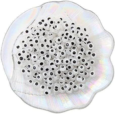 200pcs Clear Color Flat Round Evil Eye Beads Handmade Resin Lampwork Bead 8mm Charms Spacer Beads for Bracelets Necklace Jewelry Craft Making (Transparent) by LUBINGSHINE