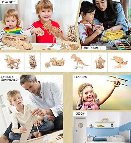 Puzzled 3D Puzzle School Bus Wood Craft Construction Kit - 112 Pieces Pack - Image 5