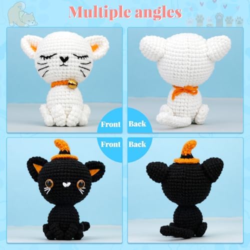 Pnytty 2Pcs Cat Crochet Starters Kits for Adult, Crochet Kit for Beginners - Image 5