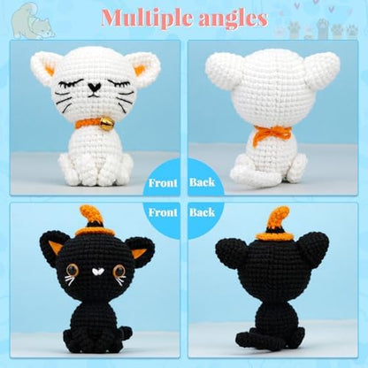 Pnytty 2Pcs Cat Crochet Starters Kits for Adult, Crochet Kit for Beginners - Image 5