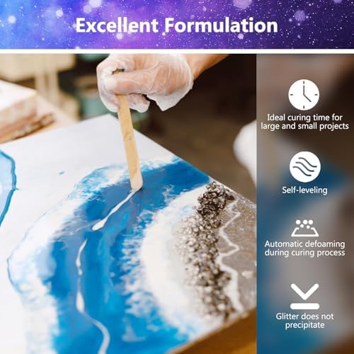 64OZ Epoxy Resin Kit, Clear Resin No Yellowing No Bubble for Molds & Craft - Image 3