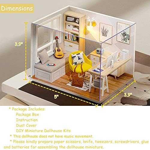 DIY Miniature Dollhouse Kit with Furniture Plus Dust Proof for Teens Adults - Image 6
