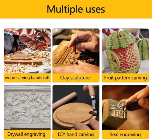 Wood Carving Tools Set, 12-Pcs Wood Whittling Kit with Canvas Roll Bag, Wood Carving Knife Kit for Beginners, Kids & Adults, DIY Craft Gift Set - Image 3