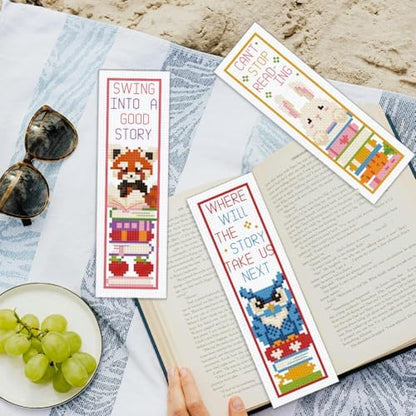 ORIGACH 6 Set Animals & Books Cross Stitch Bookmark Kit for Beginner - Image 6