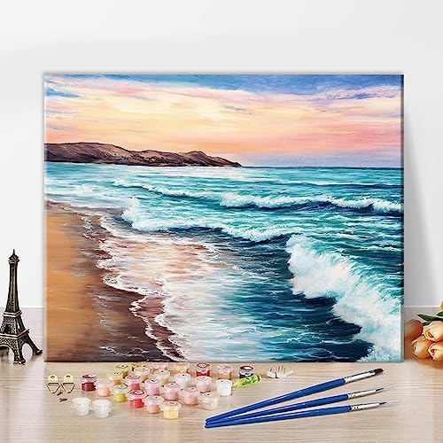 TUMOVO Colorful Seaside Landscape Paint by Numbers Craft Kit for Adults by TUMOVO