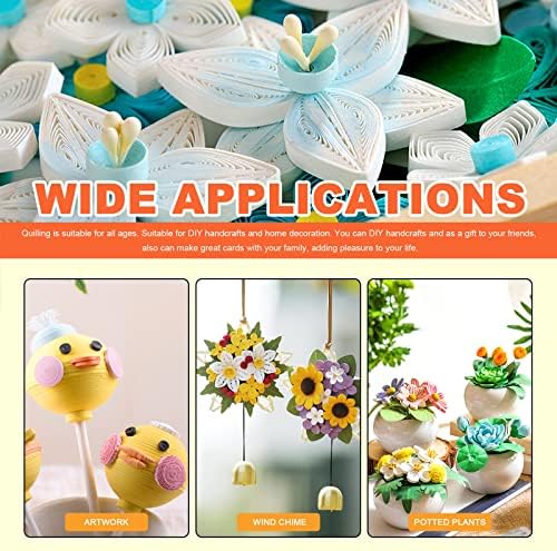 Tanstic 64Pcs Paper Quilling Kits, 45 Colors 900 Strips Paper Quilling Tools and Supplies for Beginners Perfect DIY Handcraft Quilling Set - Image 7