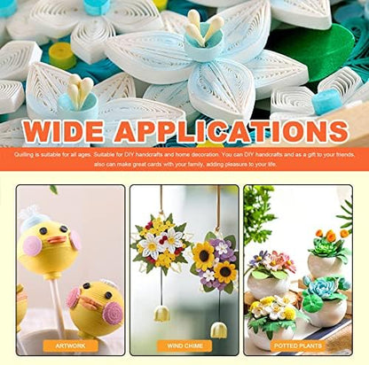 Tanstic 64Pcs Paper Quilling Kits, 45 Colors 900 Strips Paper Quilling Tools and Supplies for Beginners Perfect DIY Handcraft Quilling Set - Image 7