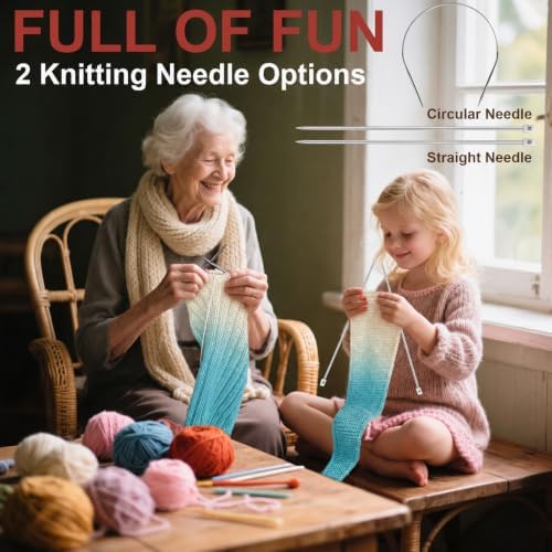 Knitting Kit for Beginners, Complete Starter Kit for Scarf, Hat, Gloves - Image 4