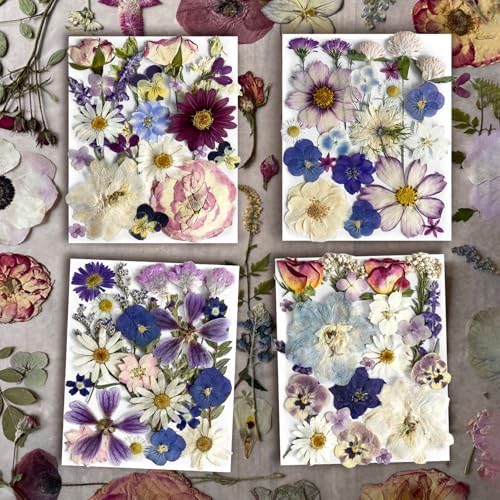 Purple Pressed Flowers 88Pcs Real Natural Dried for Resin Molds, DIY Crafts, Jewelry + Free 100Pcs Butterfly Stickers + Tweezers - Image 4