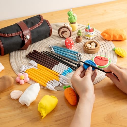 UUSYCUN 52PCS Pottery Tools for Sculpting, Ceramics Clay Tools for Pottery Kiln, Pottery Wheel, Trimming, Carving, Modeling, Beginners, Polymer Clay, Air Dry Clay, Pros, Adults, Crafting Supplies - Image 7