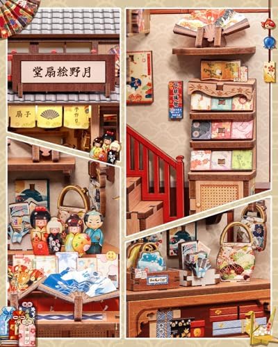 Japan Book Nook, DIYMiniature House Kit, Japanese Fan Shop Booknook - Image 3