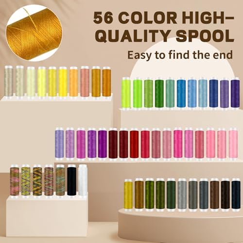 305Pcs Sewing Kit for Adults, 56Color Thread Spools, Portable Needle and Thread Kit for Sewing, with Scissors and Accessories for Adults, Beginner, Home, Travel, Emergency Sewing Kits - Image 3