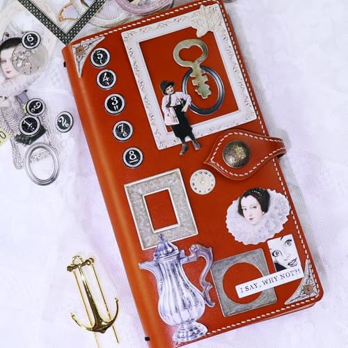 Vintage Junk Journal Items Kit Pre Cut Paper Cards Cutout Cardstock Art Aesthetic Decor Hollow Out Craft Elements Small Embellishments Supplies for Adults Scrapbook Pack (Photo Frame Silvery) - Image 3