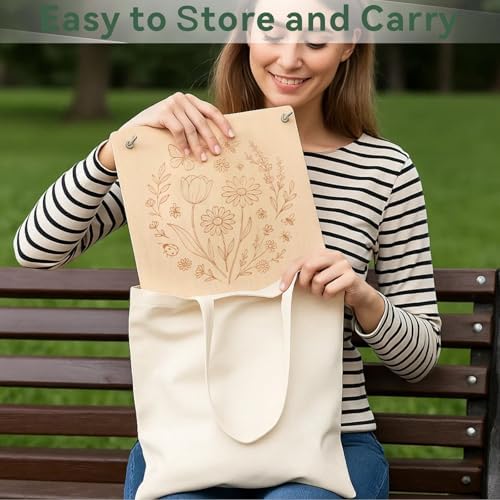 TTUGTTUG Wooden Flower Press Kit, 10" x 10" Large Pressed Flowers for Adult - Image 7