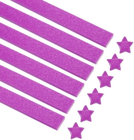 MECCANIXITY 360 Sheets Origami Paper Glitter Stars Papers Dark Pink Fold Paper for Beginner Arts Crafts Projects,0.4 x 9.5 Inch by MECCANIXITY