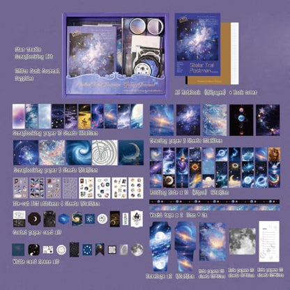 Diuhofart Star Trails Scrapbooking Kit, 128 Pcs Journal Set - Image 5