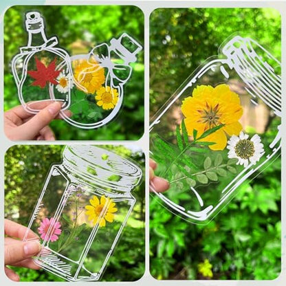 40Pcs Transparent Dried Flower Bookmarks, Dried Flower Bookmark Kit, Handmade DIY Bookmarks for Pressed Flowers, Thousand Flower Bookmark for Kids Women Men, Book Lovers - Image 4