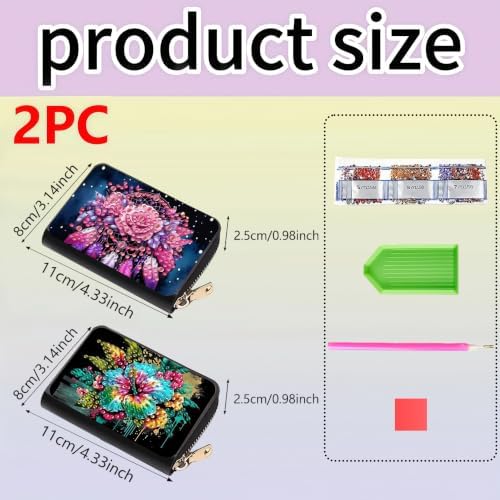 DDGYP 2PCS PU Leather Diamond Art Kits for Adults Zipper Card Holder - Image 2
