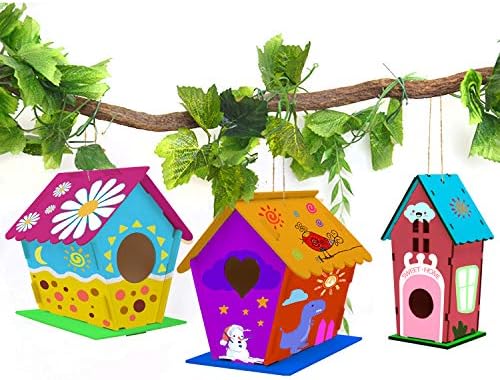 hapray 4 Pack Bird House Craft Kit, DIY Birdhouse for Kids to Build & Paint - Image 5