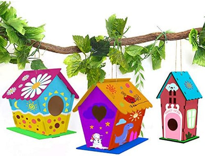 hapray 4 Pack Bird House Craft Kit, DIY Birdhouse for Kids to Build & Paint - Image 5