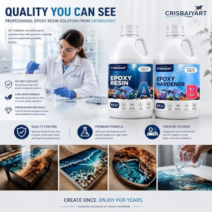 Epoxy Resin Kit: 2 gallons crystal-clear, bubble-free epoxy resin resists yellowing and cures quickly. Ideal for arts&crafts, tabletop casting, DIY jewelry making, mold casting (1:1 ratio) - Image 7