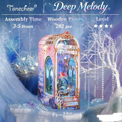 Tonecheer Book Nook Kit DIY Miniature House Wooden 3D Puzzle - Deep Melody - Image 2