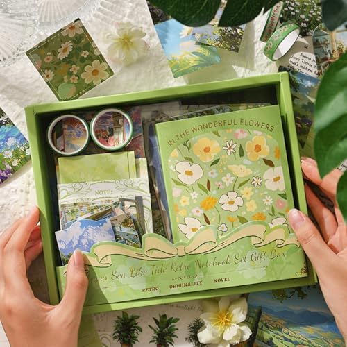 Scrapbooking Supplies Kit, A6 Grid Notebook, Vintage Junk Journaling Kit - Image 7
