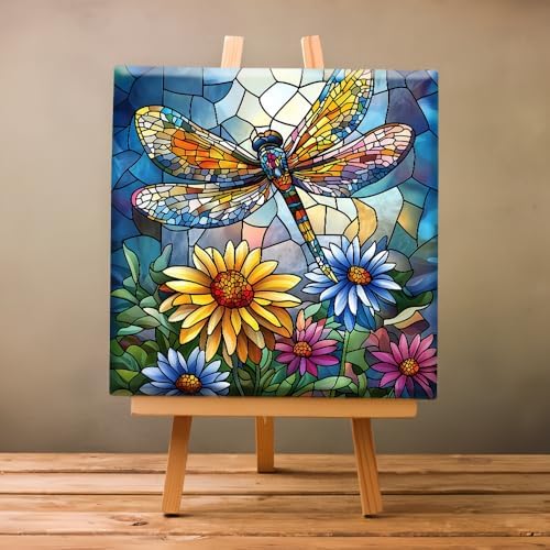 Natuyalo Dragonfly Paint by Number for Adults Beginners, Abstract DIY Paint by Numbers Kits for Adults with Frame, Animals Acrylic Painting Kit on Canvas for Wall Decor 12x12 Inch - Image 2