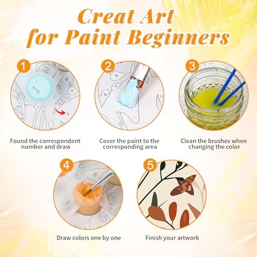 4 Pack Framed Paint by Numbers Kit for Adults, Christian, 8 x 12 Inch - Image 6
