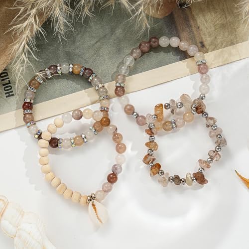Xyliise Bracelet Making Kit Natürliche Perlen Set for Adults Beads for Bracelets Silver Jewelry Making Supplies DIY Jewelry Necklace Earrings (CZ006-Light Purple) - Image 6