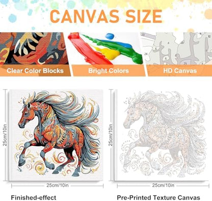 Offito Framed Paint by Numbers Kit for Adults Beginners, Horse - Image 3