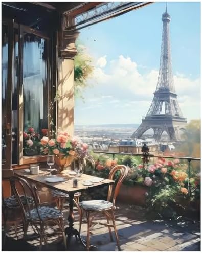 xcemhil Paint by Numbers Kit for Adults, Paris Paint by Numbers for Adults, Landscape Paint by Number for Gifts and Home Wall Decor 16x20in by Unknown