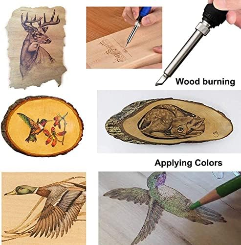 72Pcs Wood Burning Kit, Wood Burning Tool with Soldering Iron, Wood Carving Kit, Woodburner Temperature Adjustable with Soldering Iron Set, Pyrography Wood Burning Pen, Woodburning Carving - Image 5