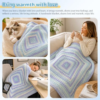 Coopay Crochet Blanket Kit for Beginners w/Step-by-Step Instructions - Image 6