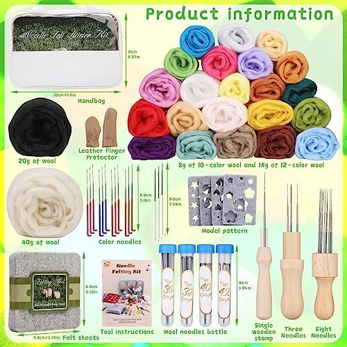 Mayboos Needle Felting Kit, 24 Colors Wool Roving Set with Felting Needles - Image 2