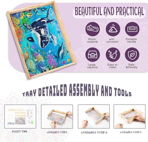 EWJRNSF Diamond Art Kits for Adults Wooden Serving Trays with Handles - Image 4