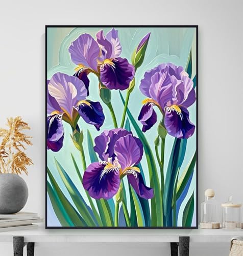 ACIOPPL Paint by Numbers for Adults Beginner Purple Iris Flower 16 x 20Inch by Unknown