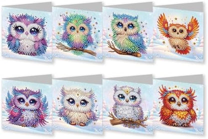 DIY Diamond Greeting Cards Set Christmas, 5D DIY Diamond Art Painting Greeting Card, DIY Christmas Card Making Kits for Family Friends Handmade Gift-#30-Owl by Unknown