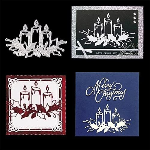 Scrapbooking Die-Cuts, Christmas Metal Cutting Dies for Card Making, Paper Craft Punch Template, Background Embossing Stencils, DIY Album Décor (Prayer Candles-11x6.5cm) by FAWENUCY