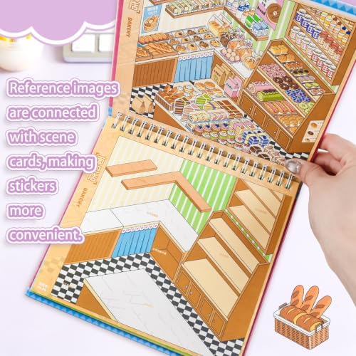 10 Sets Big Size 3D Scene Sticker Book DIY Stickers Scenes Book - Image 4