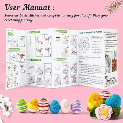 INSCRAFT Crochet Yarn Kit for Beginners Adults, Includes 1650 Yards 30 Colors Acrylic Skeins, User Manual, Hooks, Wine Bag etc, Make Amigurumi & Projects, Starter Set Professionals - Image 5