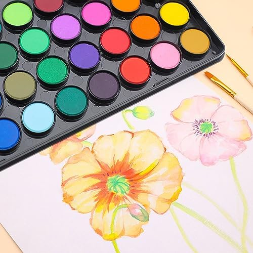 Artecho 36 Colors Watercolor Paint Set with 3 Brushes, Washable, Travel Design, Perfect for Card Making, Illustrations, Painting, Calligraphy - Image 4